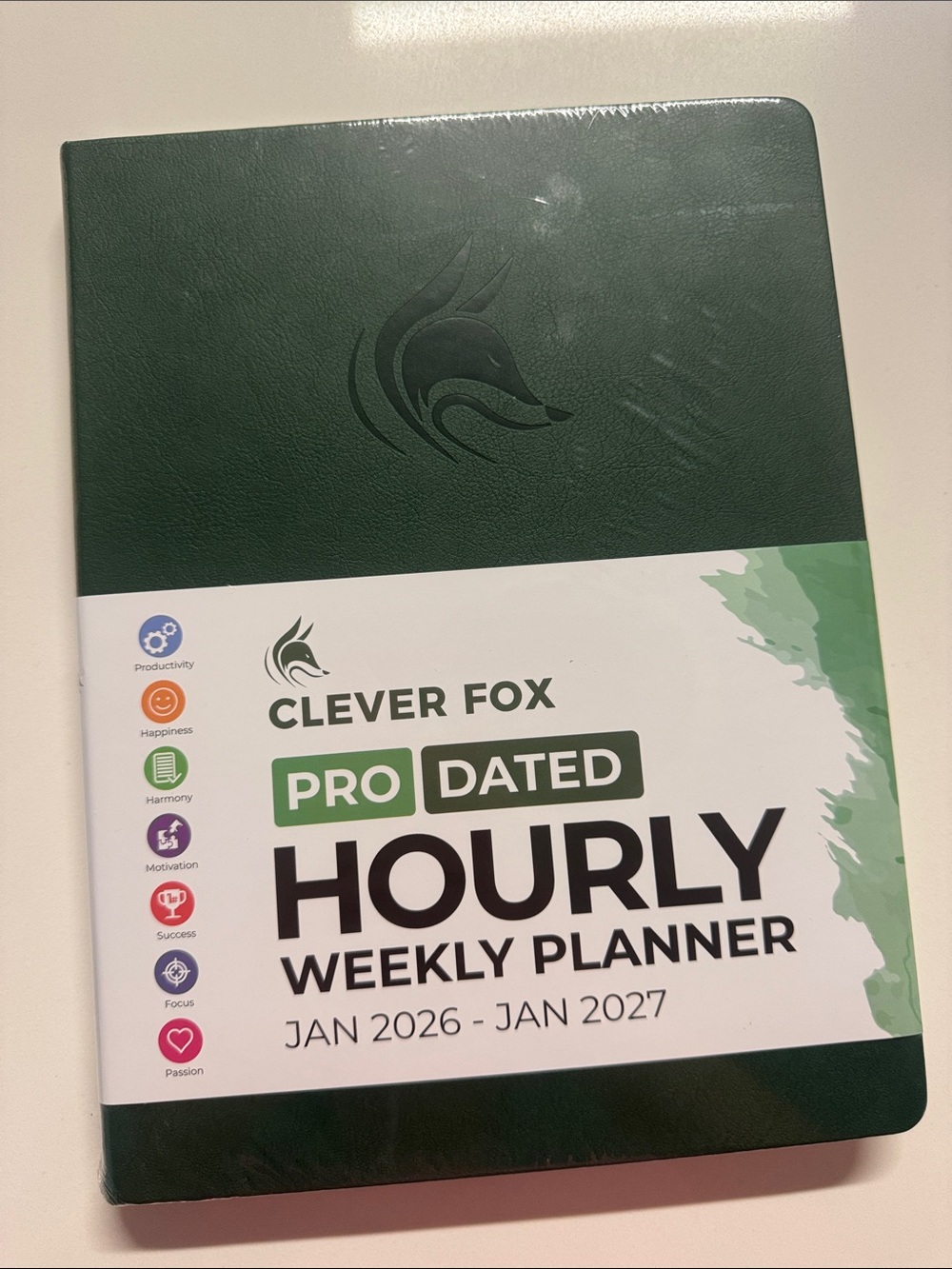 Clever Fox Pro Dated Hourly Weekly Planner - Dark Green $35